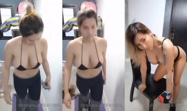 Nagflex ng big boobs si gym buddy